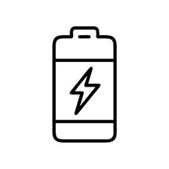 Fototapeta premium Battery icon with lightning bolt symbolizing energy charge 