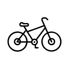 Obraz premium Classic bicycle icon in minimalistic black outline design 