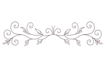 Ornament divider floral line art illustration.