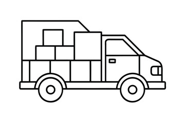 Fototapeta premium Delivery Truck With Boxes