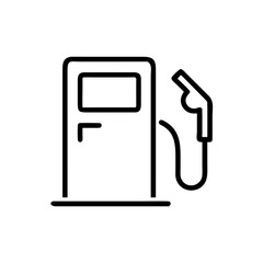 Outline of a fuel pump with hose on a white background  