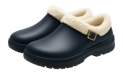Slip-on winter clogs with a fluffy fur lining