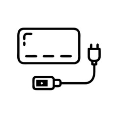 Obraz premium Charger connected to power supply in minimalist line art style 