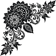 Delicate Lace Inspired Floral Corner Design