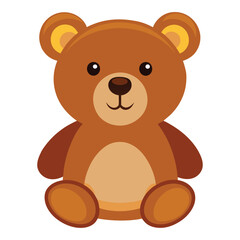 Simple cartoon teddy bear vector on white background
