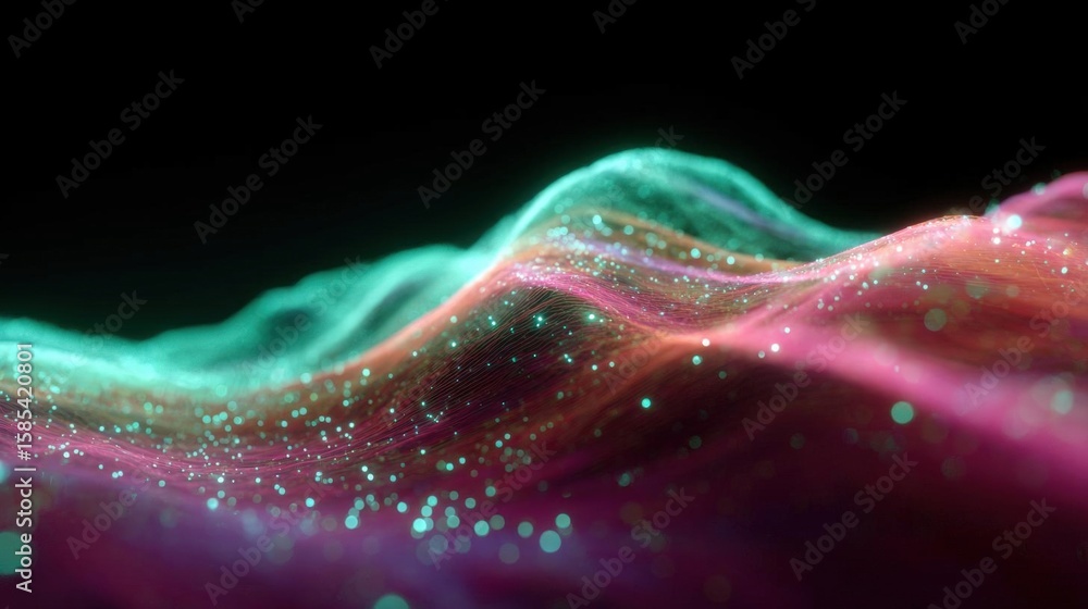 Poster abstract digital art piece that appears to be a close-up of a wave or a wave-like structure.