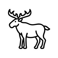Obraz premium Moose illustration in simple line art style on white background 