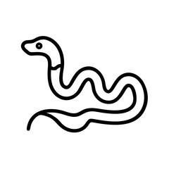 Fototapeta premium Simple black line drawing of a snake in a minimalist style 