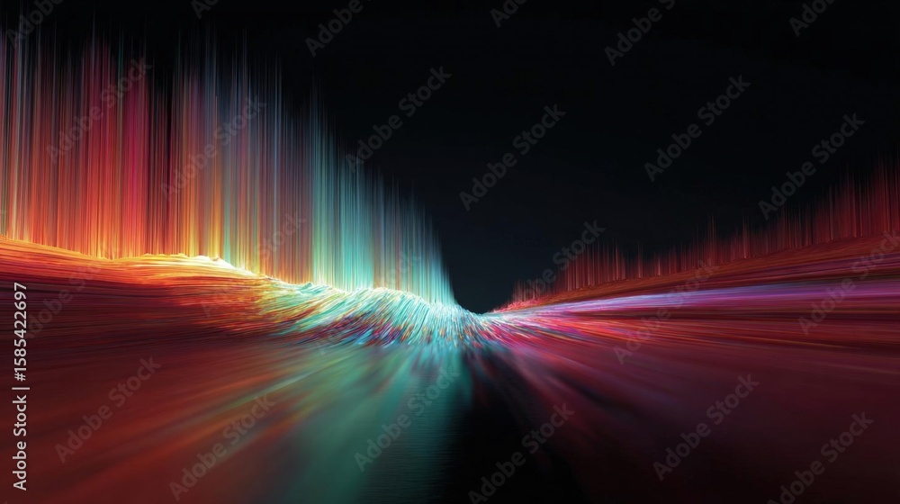 Poster abstract digital art piece that appears to be a wave-like pattern.