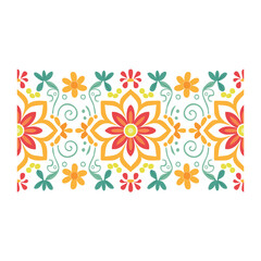 Colorful Seamless Floral Pattern with Ethnic and Folk Style Flowers