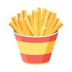 Crispy Golden French Fries in Fast Food Packaging