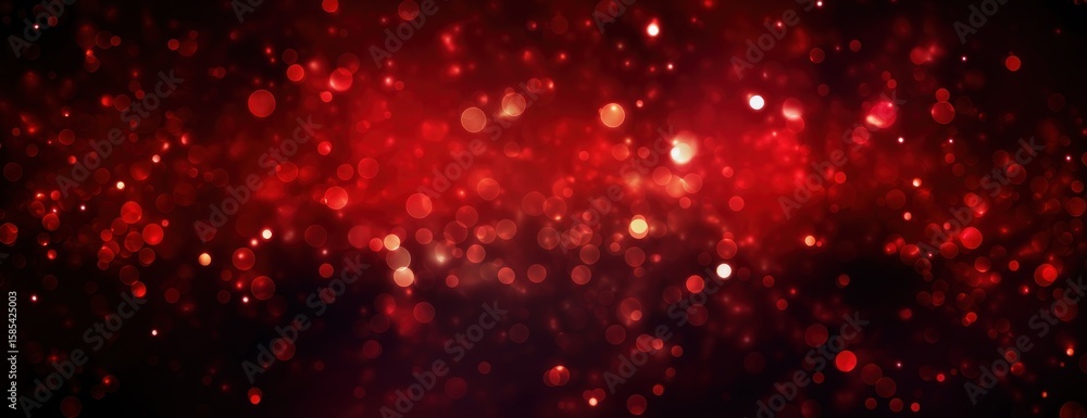 Poster background with red bokeh lights blurred atmosphere abstract.