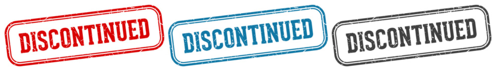 discontinued stamp. discontinued rectangular stamp set isolated on white background