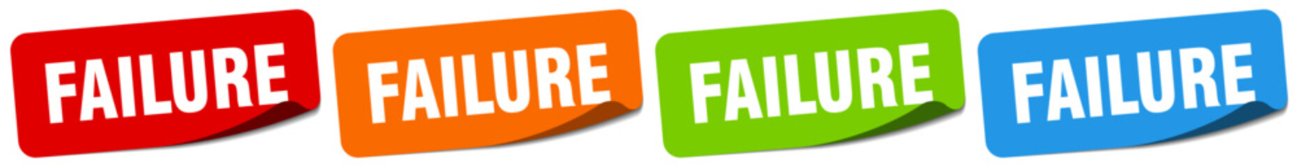 failure sticker. failure sticker set on white background