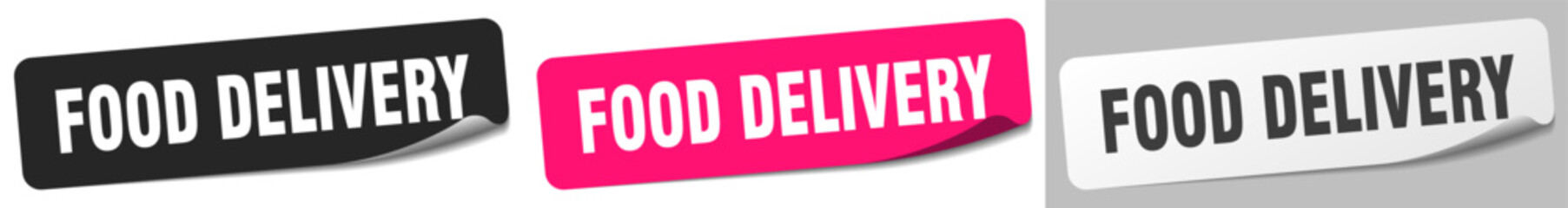 food delivery sticker. food delivery sticker set on white background