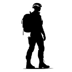 silhouette of a military soldier