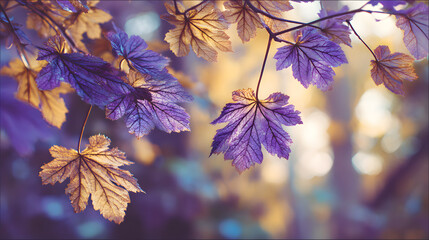 sunlit purple field in golden hour with warm tones and natural scenery in a blooming landscape