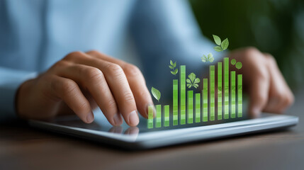 Sustainability Dashboard with Eco Data Visualization and Barchart