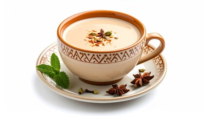 Aromatic spiced tea in a cup