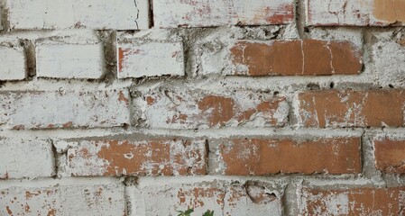 Texture of old brick wall as background, closeup