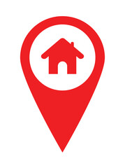 Home Stop Map Pin Icon for House Location, Real Estate, Delivery, and Navigation