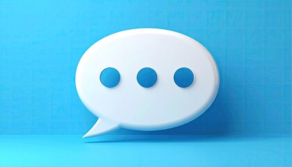 3D speech bubble on blue background