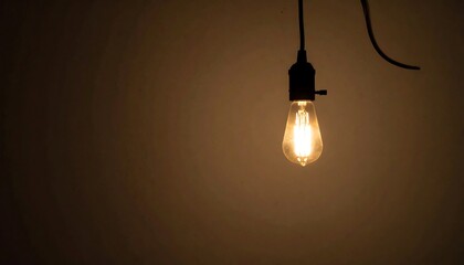 Flickering Light Bulb in Dark Empty Room Subtle Shadows
