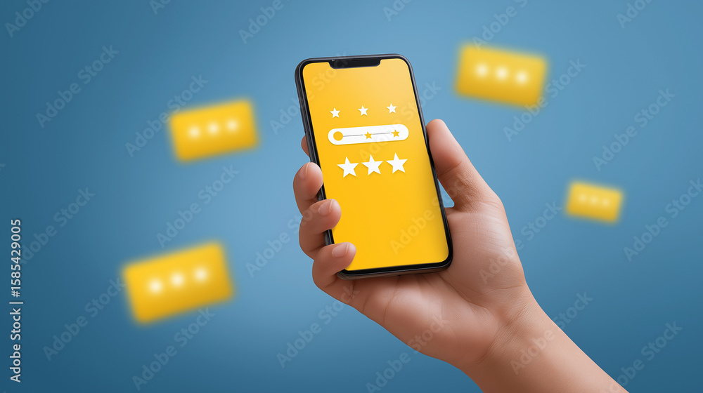 Poster smartphone user feedback interface with rating slider