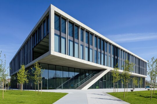 Modern office building architecture exterior.