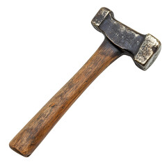 Vintage Hammer Antique Hand Tool Wood Handle Metal Head Carpenters Tool isolated on transparent background