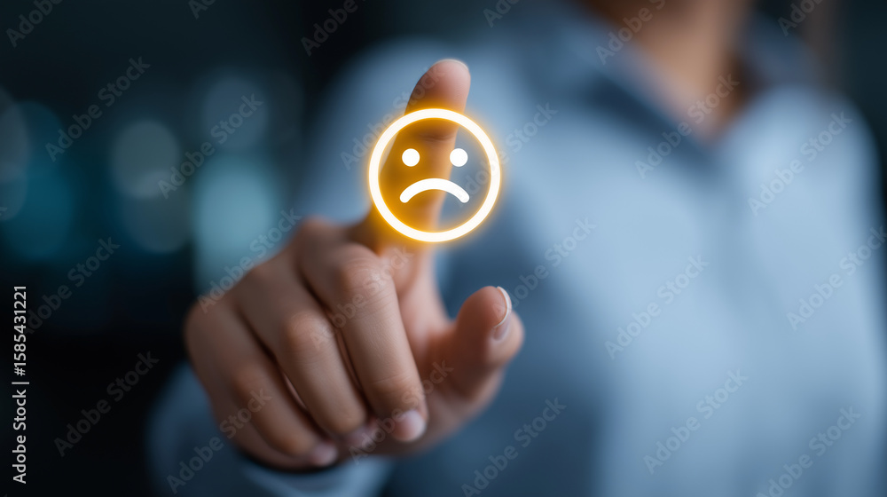 Poster engaging user feedback with smiley face slider interface