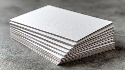 Stack of blank cards on neutral background, paper mockup for invitations, branding or stationery presentation