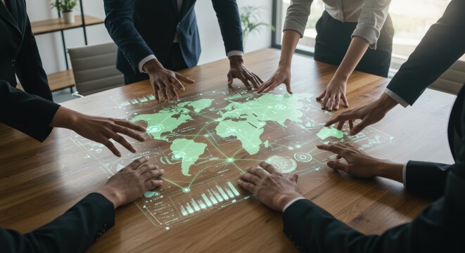 Global Business Collaboration on Interactive World Map Technology