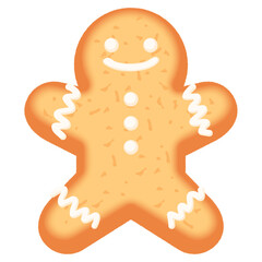 かわいいジンジャーブレッドマンクッキーのベクターイラスト