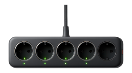 Smart power strip with app-based control and overload protection for home offices