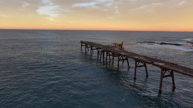 Fly over of Catherine Hill Bay Warf