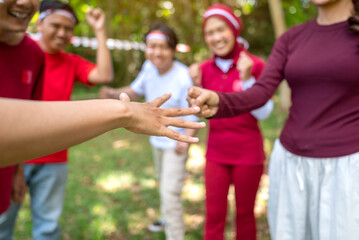 Portrait of an Indonesian southeast asian people celebrate Indonesia Independence Day on the 17th...