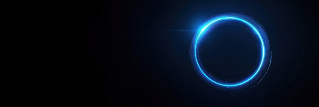 Abstract graphic layout designed for digital advertising featuring glowing circular elements