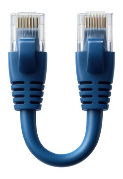 Ethernet cable with snagless connectors and blue PVC jacket for office network installations