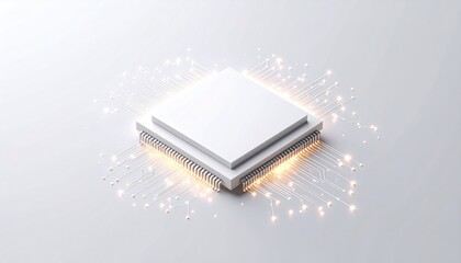 3D render of a white CPU