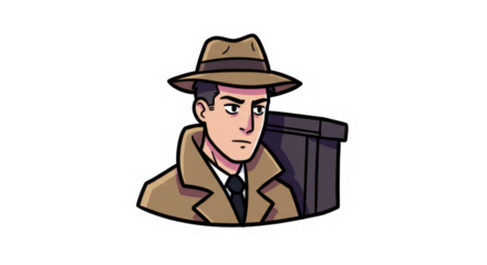 Stylish Cartoon Detective Sticker