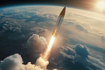 Rocket booster separates from launch vehicle in stunning display above Earth