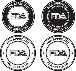 Obraz premium F D A approved seals FDA approved stamp, fda approved, seal, stamp, certification, approval, regulation, health, safety, medical, food, drug, government, official, emblem, badge, mark, recognition, co