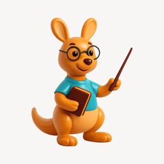 Cartoon kangaroo teacher illustration.