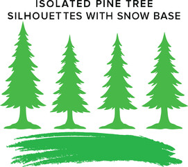 Fototapeta premium set of christmas trees ,Isolated Pine Tree – Vector Evergreen Tree Illustration on White Background