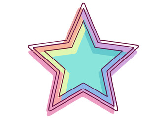 Obraz premium Colorful star illustration, shining symbol, creative design