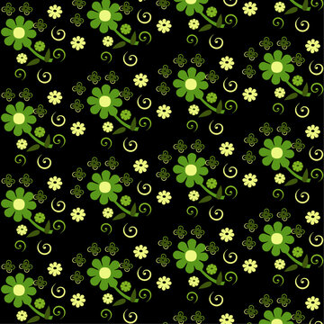 floral_pattern Black  ....Ai