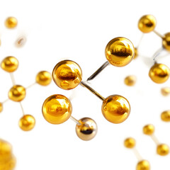 golden molecules with biological and chemical concept
