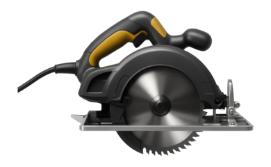 Corded circular saw with an adjustable bevel up to 45 degrees for angled cuts in framing.