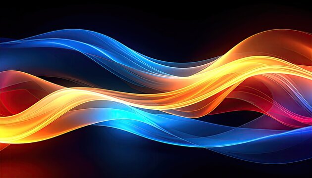 Abstract glowing waves
